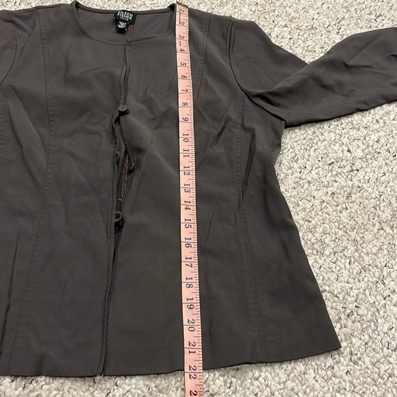 Eileen Fisher Brown Jacket Wool Viscose Sz M Petite Minimalist Lagenlook - Picture 8 of 9